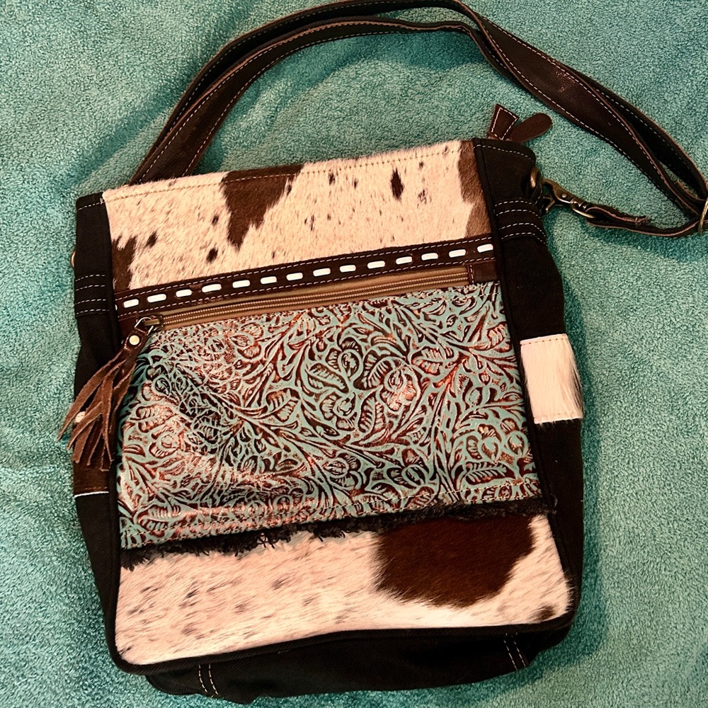 Myra cowhide and leather bag